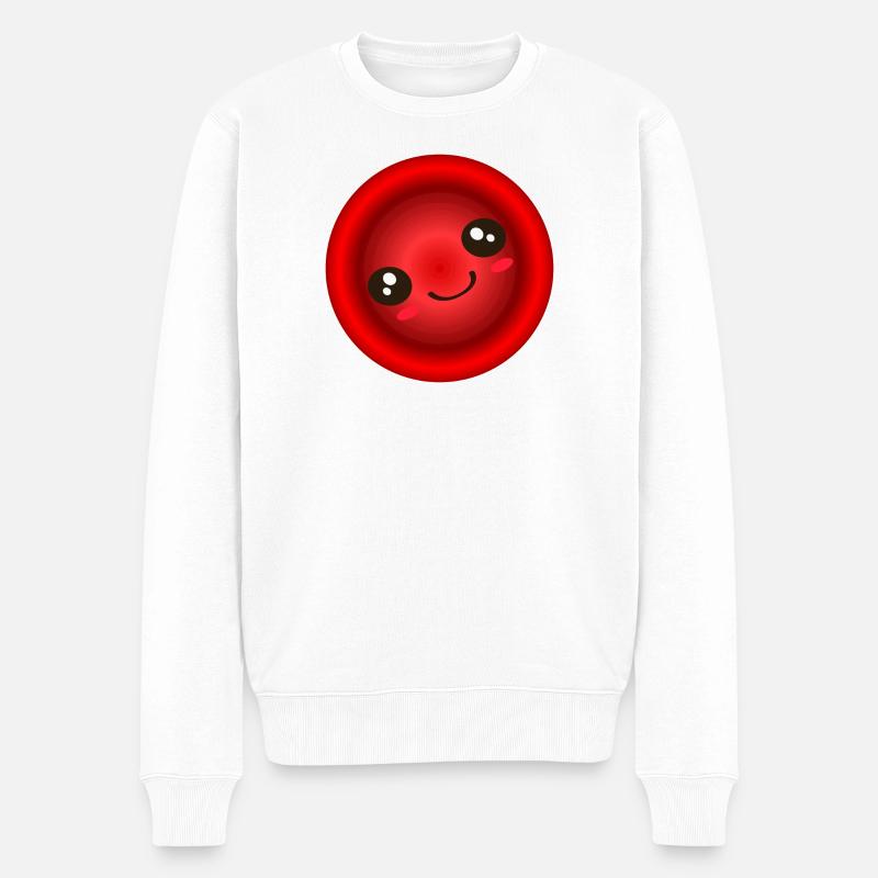 Eisenmangel Anämie Hämoglobin Rote Blutkörperchen - Männer Premium Bio Pullover - Weiß