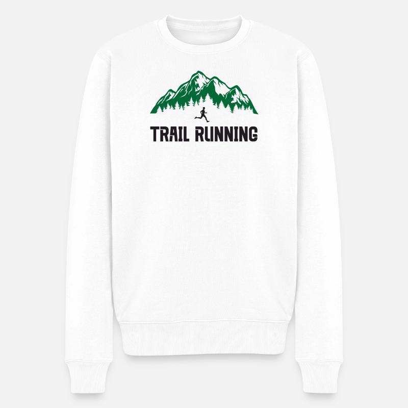 Trailrunning - Männer Premium Bio Pullover - Weiß