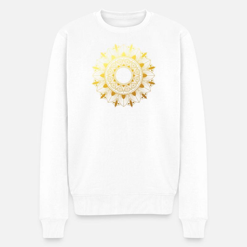 Mandala doré - Pull Premium bio Homme - blanc