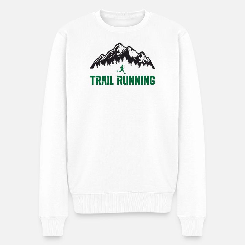 Trailrunning - Männer Premium Bio Pullover - Weiß