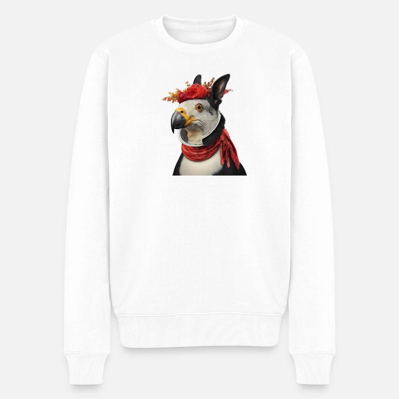 Conception hybride d’oiseau mythique vif - Pull Premium bio Homme - blanc