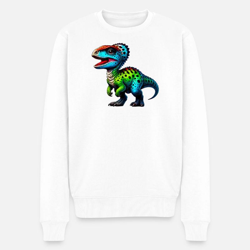 Dinosaurier - Männer Premium Bio Pullover - Weiß