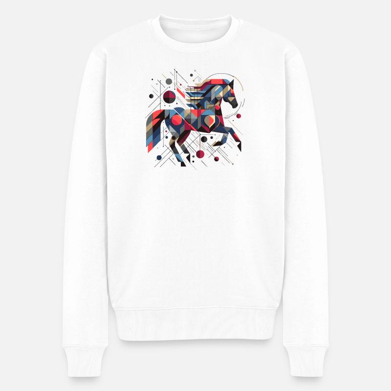 Abstrait Animal Cheval 2 - Pull Premium bio Homme - blanc