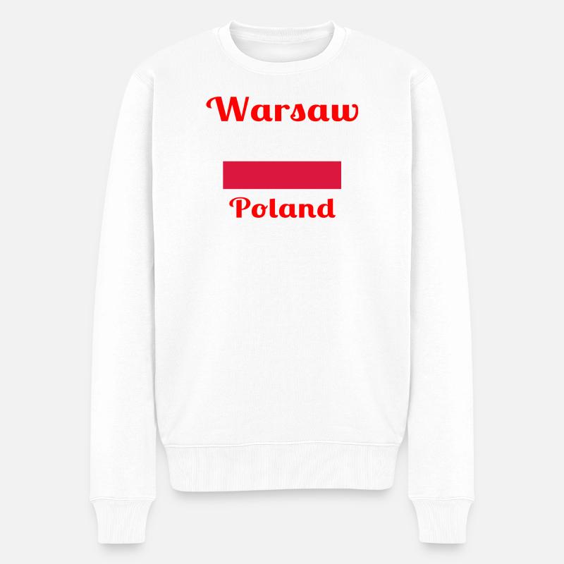 Varsovie, Pologne - Imprimés élégants - Pull Premium bio Homme - blanc
