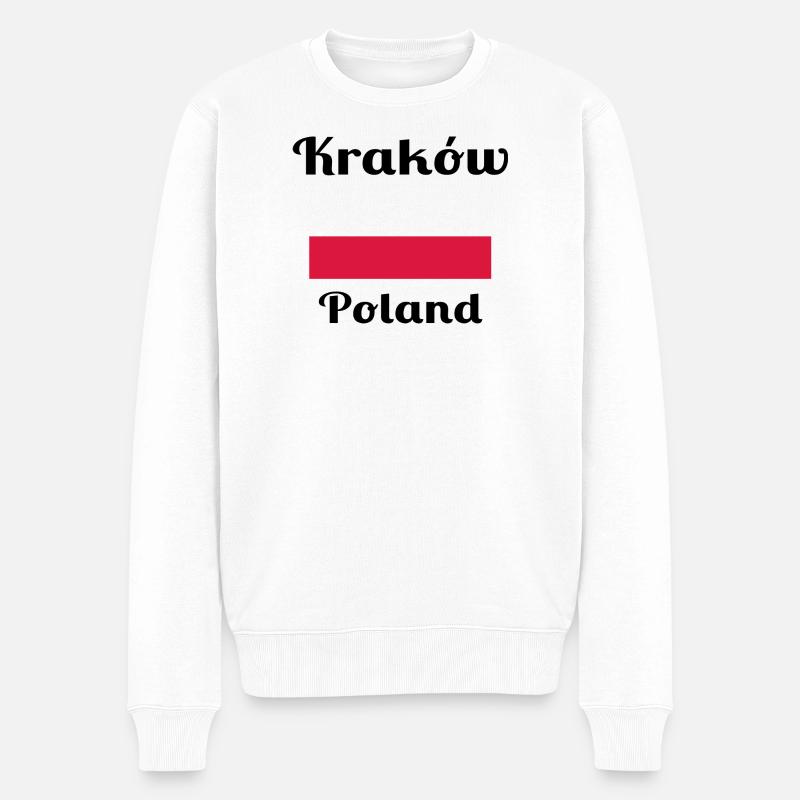 Krakau, Polen - Stilvolle Drucke - Männer Premium Bio Pullover - Weiß