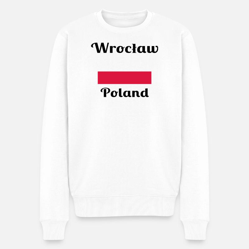 Wrocław, Pologne - Imprimés élégants - Pull Premium bio Homme - blanc