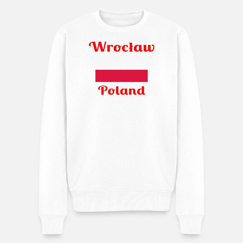 Wrocław, Pologne - Imprimés élégants - Pull Premium bio Homme - blanc