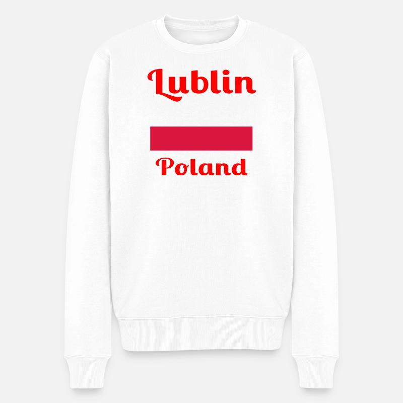 Lublin, Pologne - Imprimés élégants - Pull Premium bio Homme - blanc