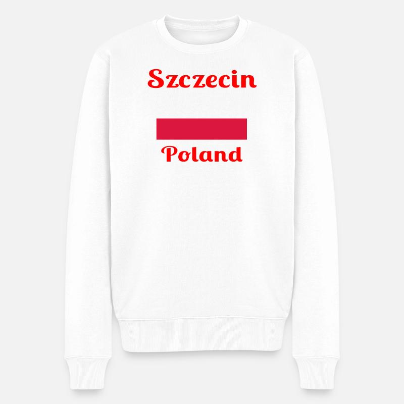Szczecin Pologne - Imprimés élégants - Pull Premium bio Homme - blanc