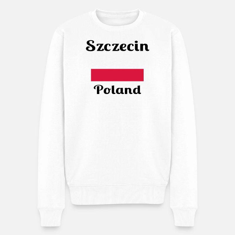 Szczecin Pologne - Imprimés élégants - Pull Premium bio Homme - blanc