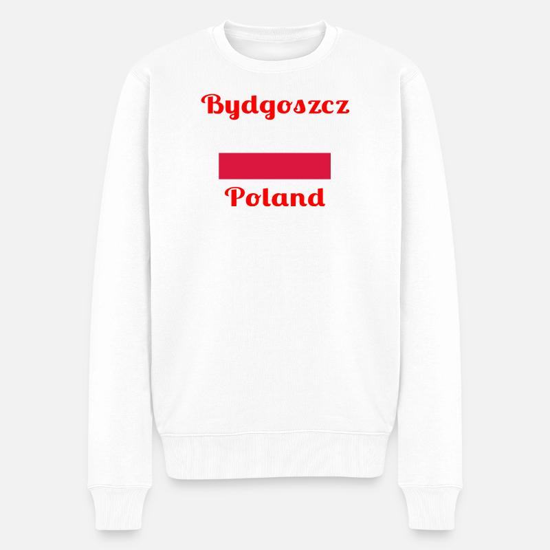 Bydgoszcz Pologne - Imprimés élégants - Pull Premium bio Homme - blanc