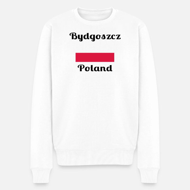 Bydgoszcz Polen - Stilvolle Drucke - Männer Premium Bio Pullover - Weiß