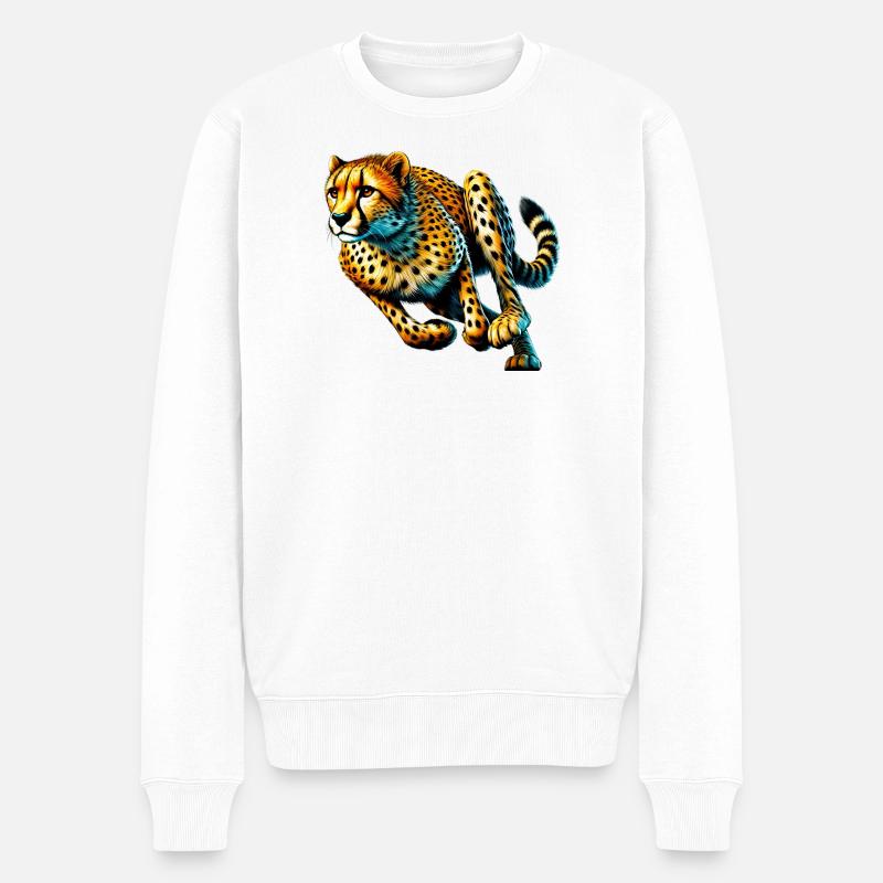 Gepard - Männer Premium Bio Pullover - Weiß