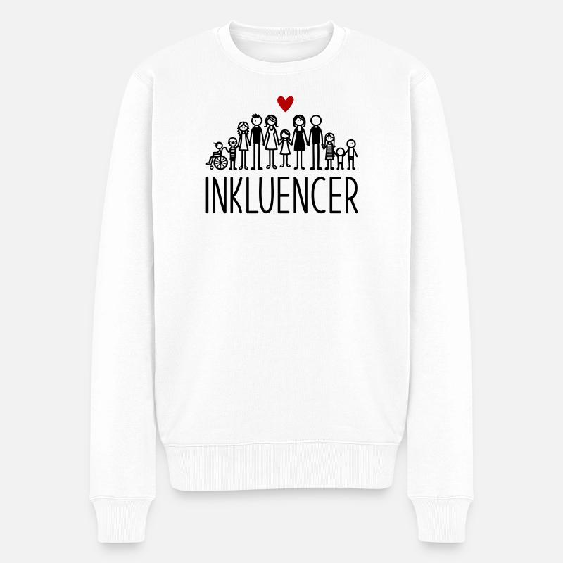 Inkluencer - Männer Premium Bio Pullover - Weiß