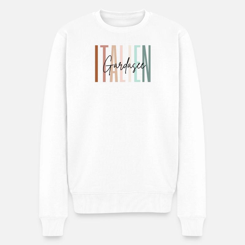 Italien Urlaub Gardasee Geschenk - Männer Premium Bio Pullover - Weiß