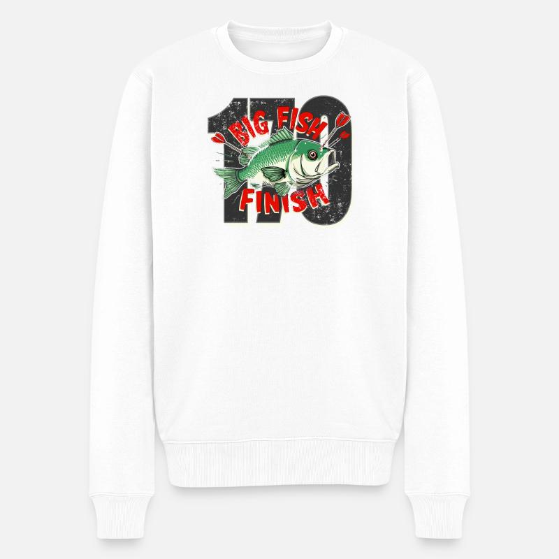 fléchettes gros poisson Finir Checkout - Pull Premium bio Homme - blanc