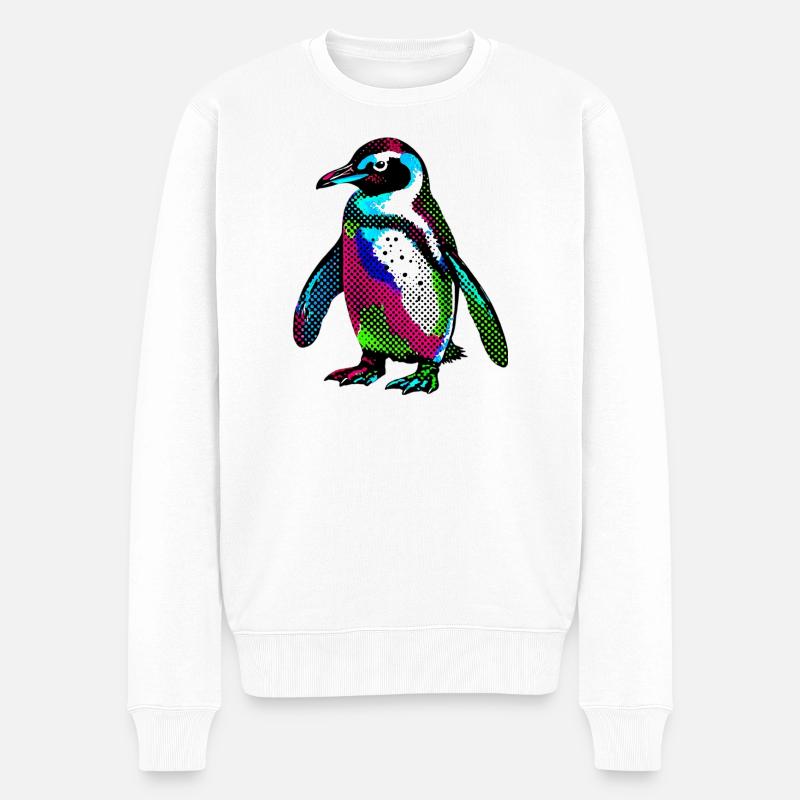 Pinguin - Männer Premium Bio Pullover - Weiß