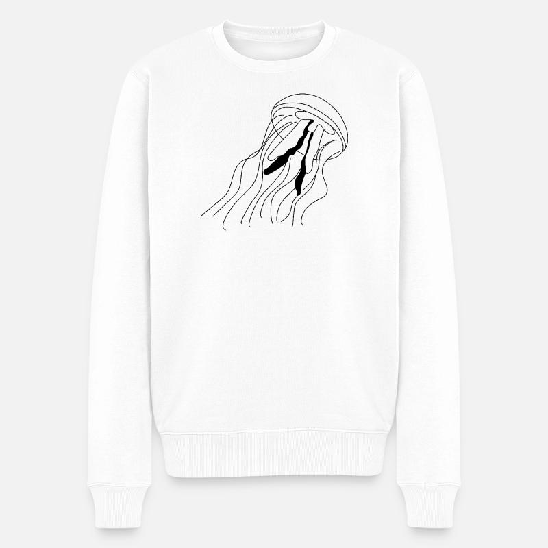 Méduse - graphique en noir et blanc - Pull Premium bio Homme - blanc