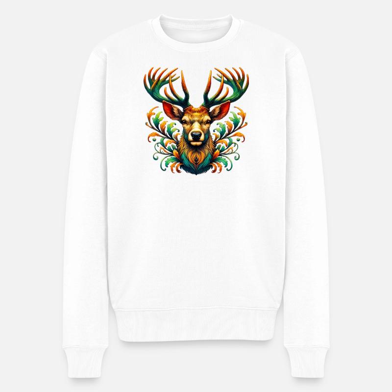 Cerf - Pull Premium bio Homme - blanc