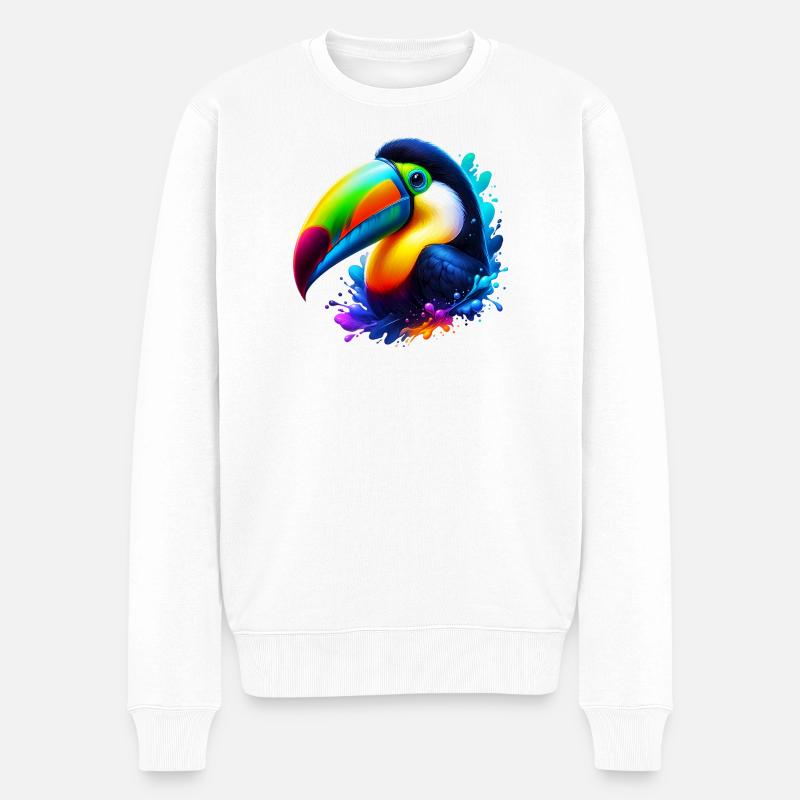 Tukan - Männer Premium Bio Pullover - Weiß
