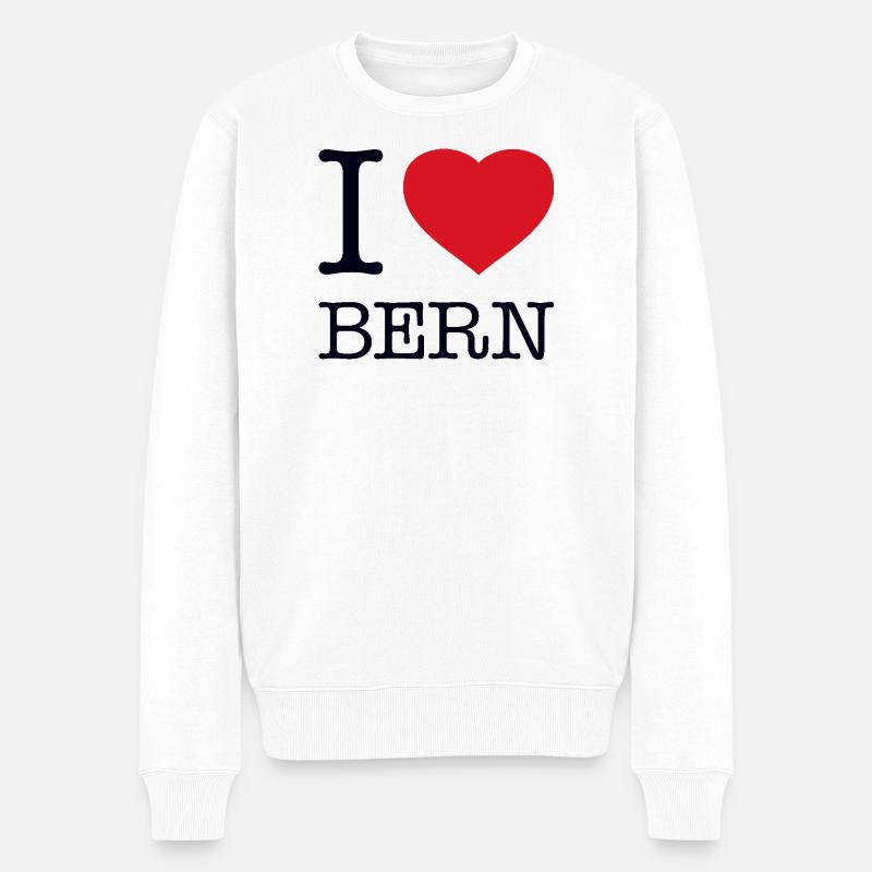 I LOVE BERN - Männer Premium Bio Pullover - Weiß