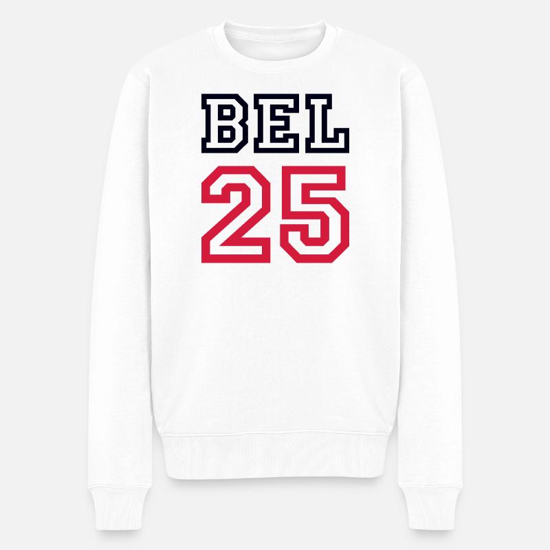 BELGIUM Belgien 2025 - Männer Premium Bio Pullover - Weiß