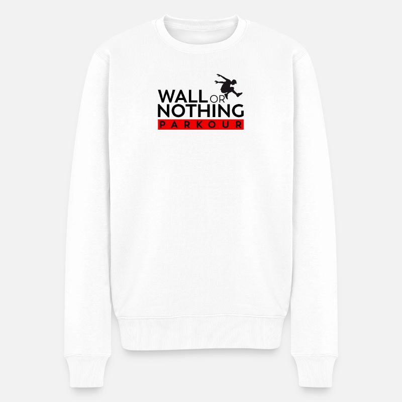 Wall or Nothing - Parkour Shirt - Männer Premium Bio Pullover - Weiß