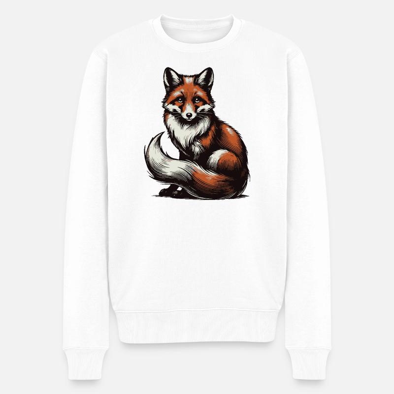 Fuchs - Männer Premium Bio Pullover - Weiß