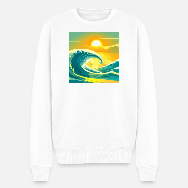 Sea Sun - Männer Premium Bio Pullover - Weiß