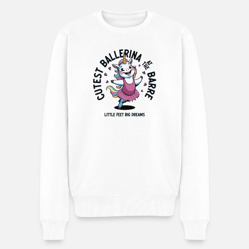 Cutest ballerina at the barre - Männer Premium Bio Pullover - Weiß