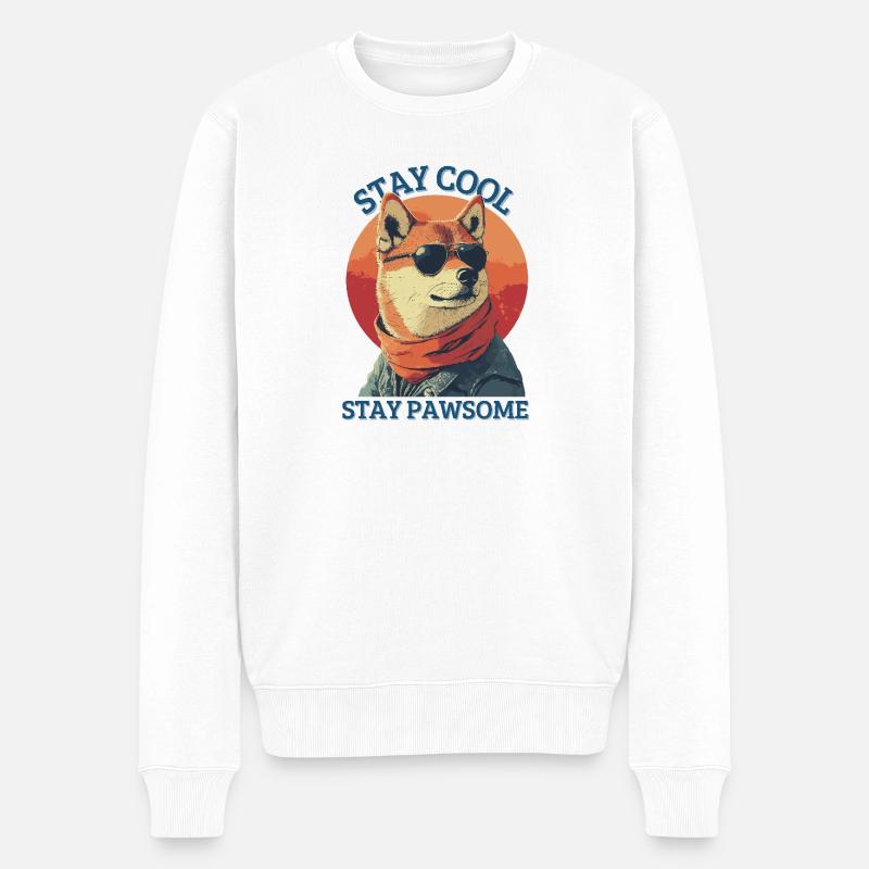 Shiba Inu Hund - Männer Premium Bio Pullover - Weiß