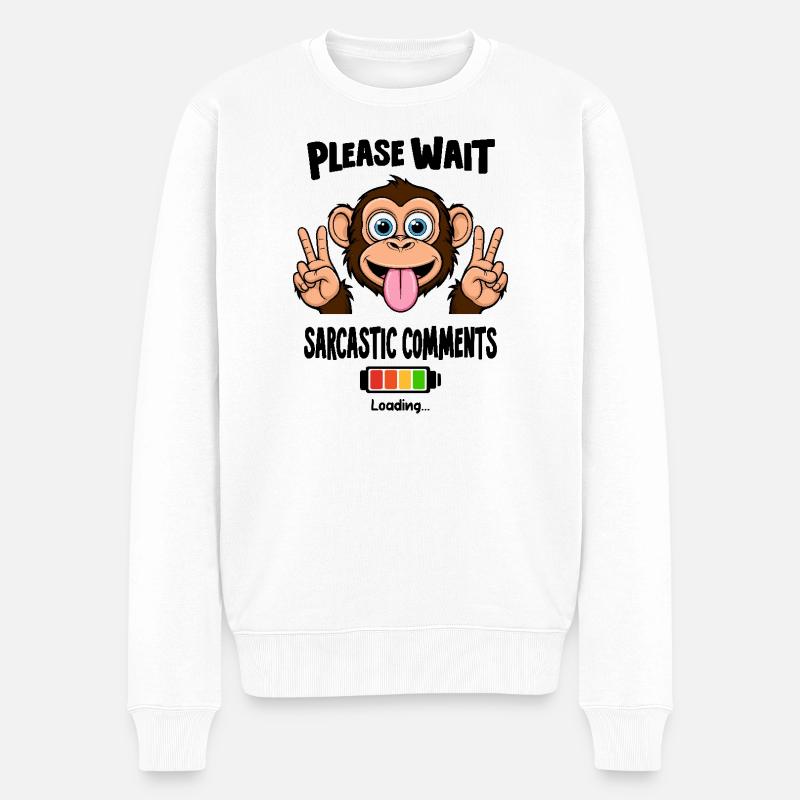 Drôle de singe - Pull Premium bio Homme - blanc