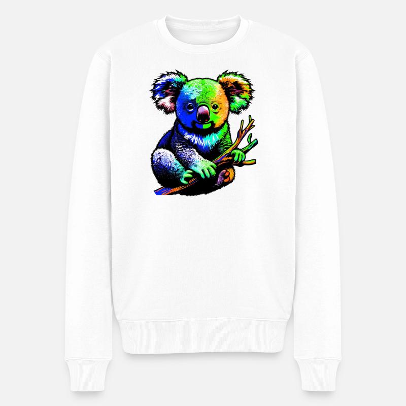 Koala - Männer Premium Bio Pullover - Weiß