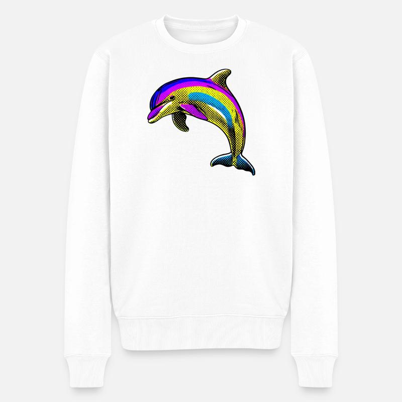 Delfin - Männer Premium Bio Pullover - Weiß