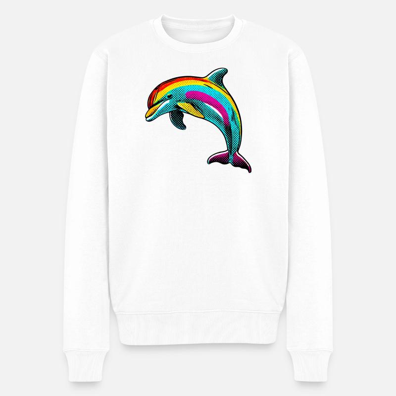 Delfin - Männer Premium Bio Pullover - Weiß
