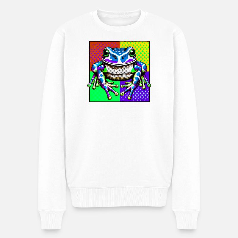 Frosch - Männer Premium Bio Pullover - Weiß