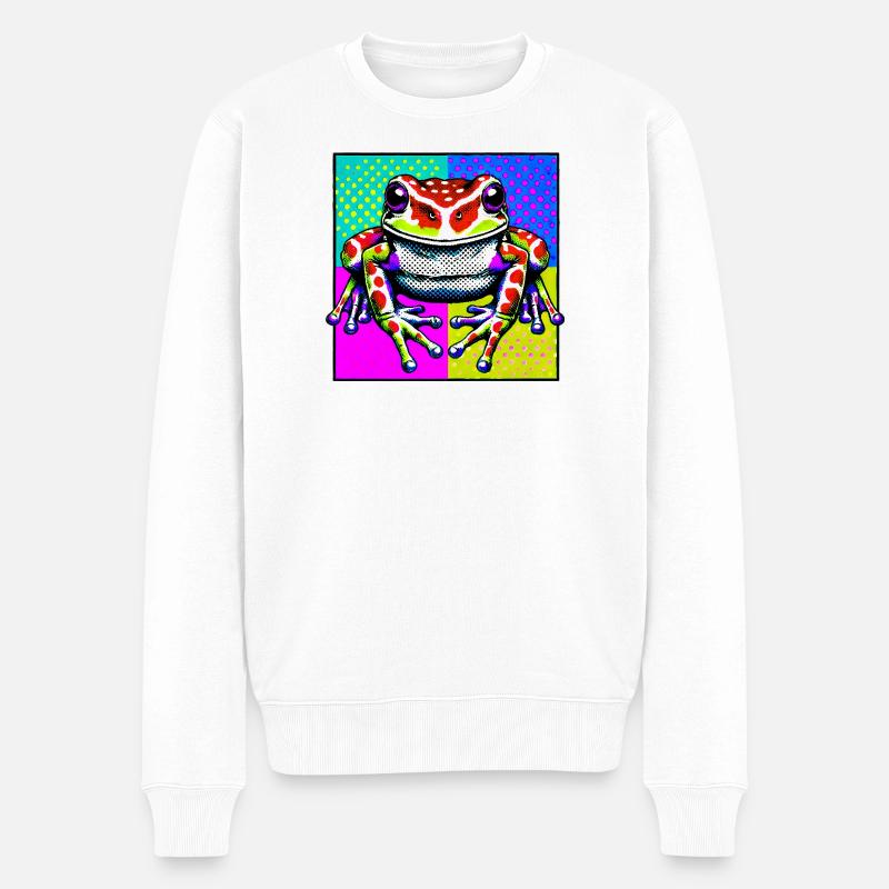 Frosch - Männer Premium Bio Pullover - Weiß