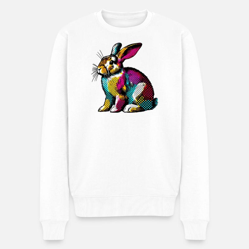 Kaninchen - Männer Premium Bio Pullover - Weiß