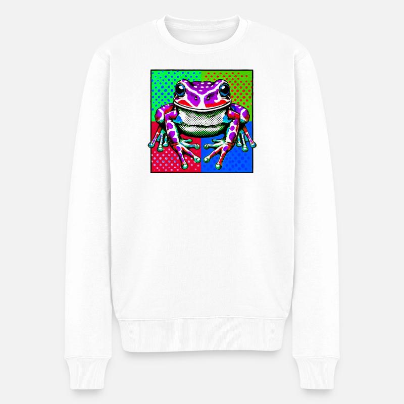Frosch - Männer Premium Bio Pullover - Weiß