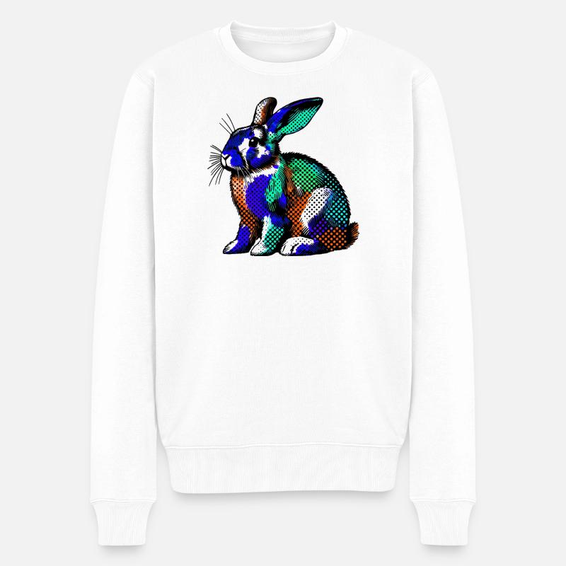 Kaninchen - Männer Premium Bio Pullover - Weiß