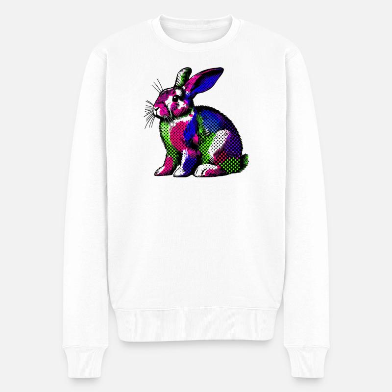 Kaninchen - Männer Premium Bio Pullover - Weiß