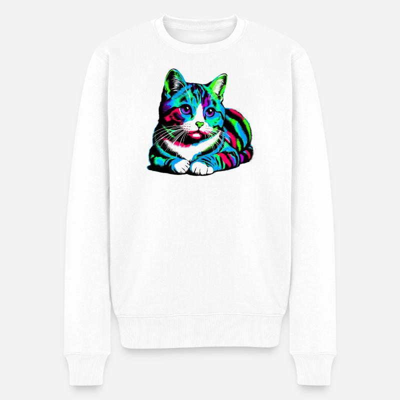 Chat - Pull Premium bio Homme - blanc