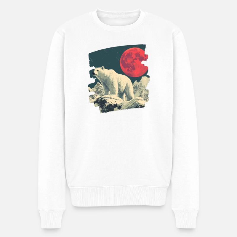 Ours glacé - Pull Premium bio Homme - blanc