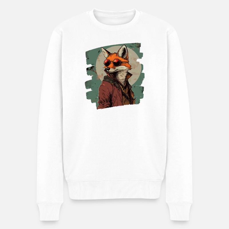 Fuchs - Männer Premium Bio Pullover - Weiß