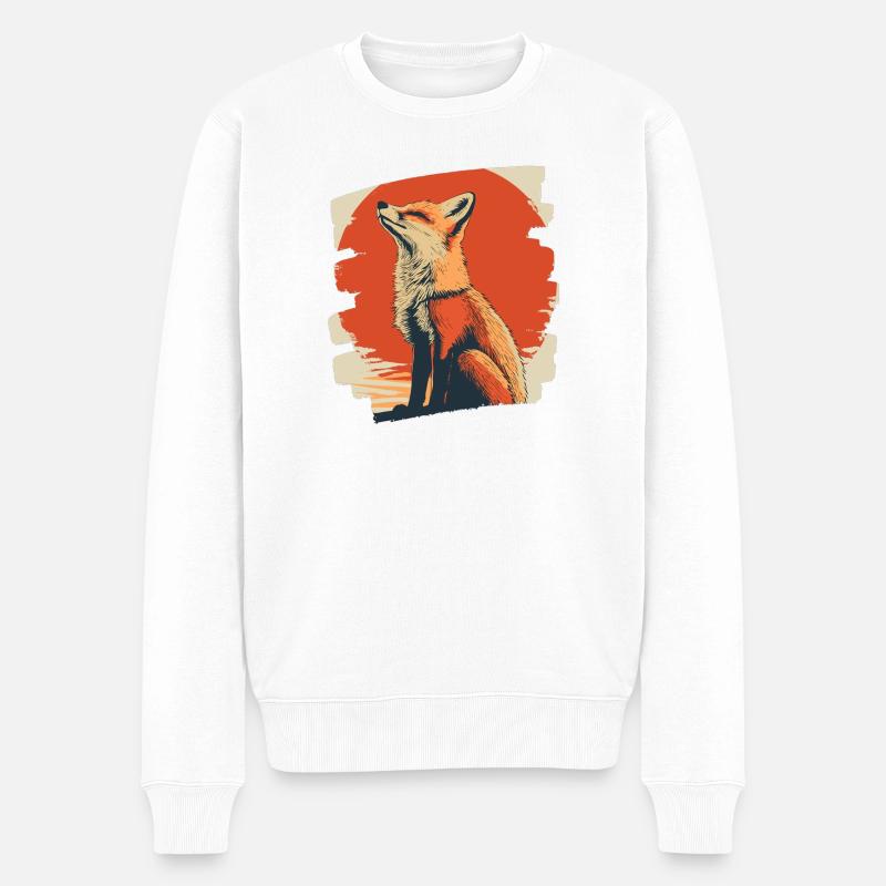 Fuchs - Männer Premium Bio Pullover - Weiß