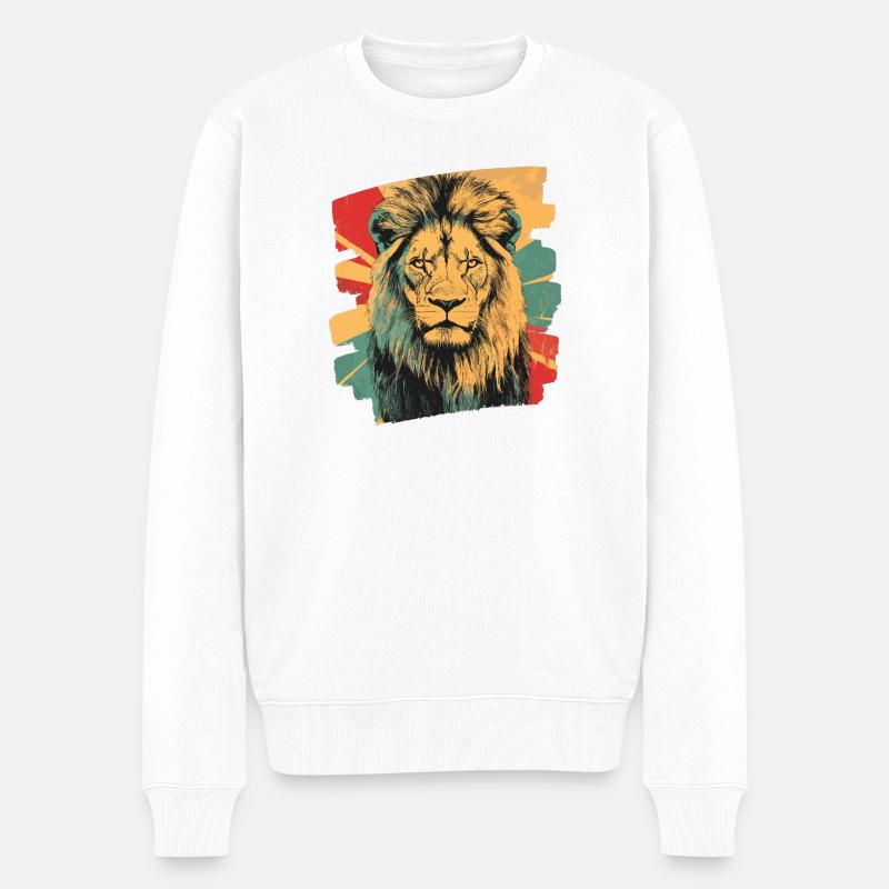 Leo Rétro - Pull Premium bio Homme - blanc