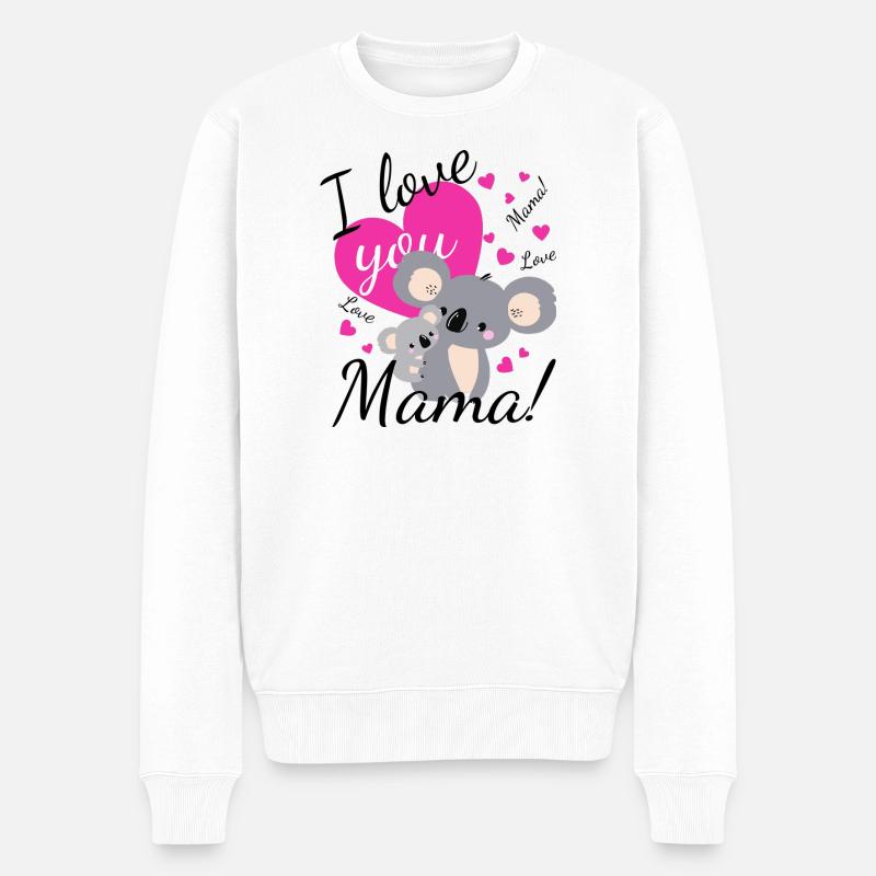 Doux koala amour pour maman - Pull Premium bio Homme - blanc