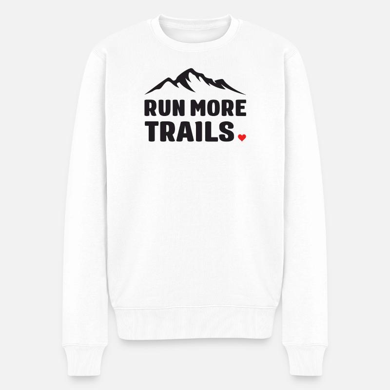 Lauf mehr Trails - Männer Premium Bio Pullover - Weiß