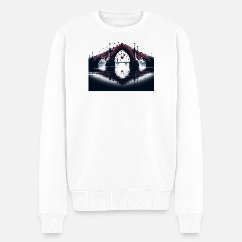 Liebesschloss-Brücke - Männer Premium Bio Pullover - Weiß