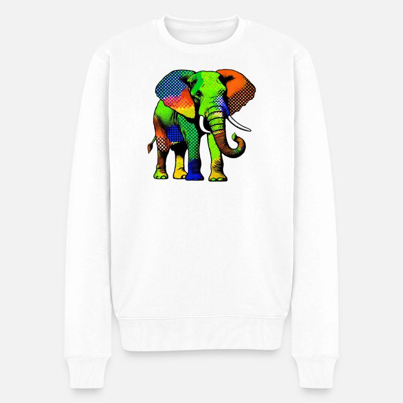 Éléphant - Pull Premium bio Homme - blanc